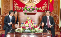 Chủ tịch UBND tỉnh Lê Văn Hưởng tiếp Tổng lãnh sự nước Cộng hòa nhân dân Trung Hoa.