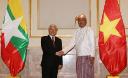 Tổng Bí thư Nguyễn Phú Trọng hội đàm với Tổng thống, hội kiến Chủ tịch Quốc hội Myanmar