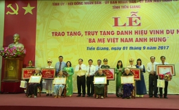 Tiền Giang long trọng tổ chức Lễ trao tặng, truy tặng danh hiệu vinh dự Nhà nước Bà Mẹ Việt Nam Anh hùng