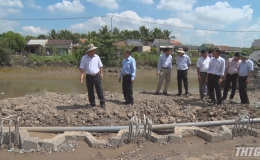 Phó Chủ tịch UBND tỉnh Tiền Giang kiểm tra tiến độ thực hiện các công trình trên địa bàn huyện Chợ Gạo