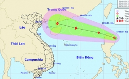 Áp thấp nhiệt đới khả năng mạnh lên thành bão hướng thẳng vào Biển Đông