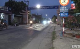 Chợ Gạo đưa vào sử dụng hệ thống đèn chiếu sáng đường tỉnh 877