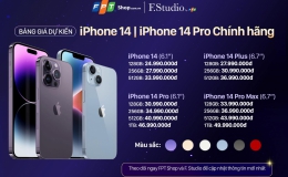 Giá bán dự kiến của iPhone 14 Pro và 14 Pro Max tại Việt Nam