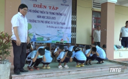Tổ chức Liên minh Na Uy tại Việt Nam tổ chức diễn tập phòng chống thiên tai trong trường học tại Tân Phú Đông