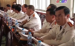 Đại tướng Trần Đại Quang, Ủy viên Bộ Chính trị, Bộ trưởng Bộ Công an đến thăm, làm việc tại Công an tỉnh Tiền Giang