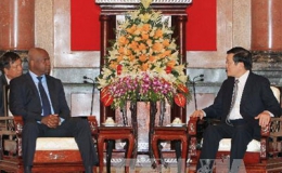 Chủ tịch nước Trương Tấn Sang tiếp Bộ trưởng Bộ Nội vụ Angola