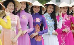 Thí sinh Hoa hậu Việt Nam duyên dáng với áo dài