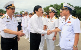 Chủ tịch nước Trương Tấn Sang thăm và làm việc tại Vùng 4 Hải quân