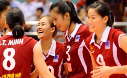 Giải vô địch bóng chuyền nữ châu Á 2015: Việt Nam vươn lên ngôi đầu bảng