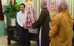 Tỉnh ủy chúc mừng Ban Trị sự Giáo hội Phật giáo tỉnh nhân đại lễ Phật đản Phật lịch 2559