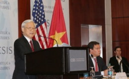 Tổng Bí thư Nguyễn Phú Trọng nói chuyện tại Trung tâm Nghiên cứu chiến lược và quốc tế Hoa Kỳ