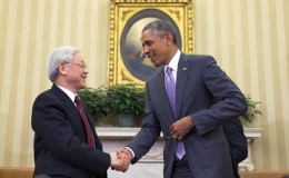 Hình ảnh Tổng thống Obama đón tiếp Tổng Bí thư Nguyễn Phú Trọng