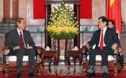 Chủ tịch nước Trương Tấn Sang tiếp Chủ nhiệm Văn phòng Chủ tịch nước Lào