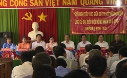 Ứng cử viên đại biểu HĐND tỉnh đơn vị bầu cử số 9 tiếp xúc cử tri 2 xã Điềm Hy và Dưỡng Điềm, huyện Châu Thành