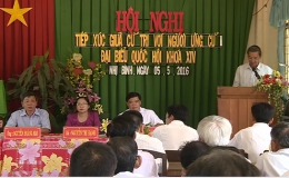 Ứng cử viên đại biểu Quốc hội đơn vị bầu cử số 2 tiếp xúc với cử tri 2 xã Nhị Bình và Điềm Hy, huyện Châu Thành.