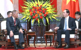 Chủ tịch nước Trần Đại Quang tiếp Bộ trưởng Quốc phòng In-đô-nê-xi-a