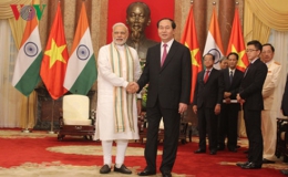 Chủ tịch nước Trần Đại Quang tiếp Thủ tướng Narendra Modi