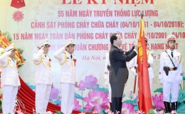 Chủ tịch nước Trần Đại Quang dự lễ kỷ niệm 55 năm Ngày truyền thống lực lượng Cảnh sát Phòng cháy, chữa cháy