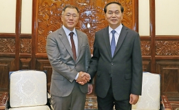 Chủ tịch nước Trần Đại Quang tiếp Phó Chủ tịch Tập đoàn Hyundai Motor (Hàn Quốc)