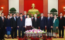 Tổng Bí thư tiếp Chủ tịch Quốc hội Lào