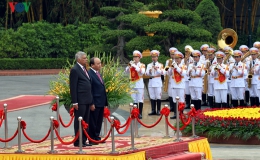 Hình ảnh lễ đón Thủ tướng Sri Lanka thăm chính thức Việt Nam