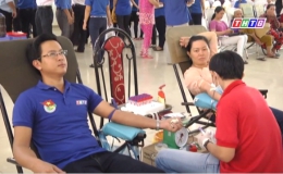 Hoạt đông hiến máu tình nguyện ở tỉnh Tiền Giang