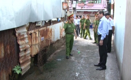 Chủ tịch UBND tỉnh Tiền Giang kiểm tra di dời cống thoát nước