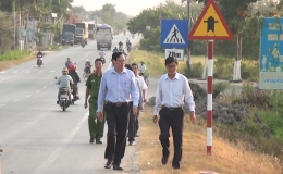 Chủ tịch UBND thị xã Gò Công khảo sát các vị trí có nguy cơ xảy ra tai nạn giao thông