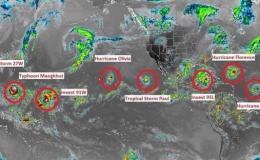 Siêu bão Florence là một trong chuỗi 9 cơn bão đang hoạt động trên thế giới
