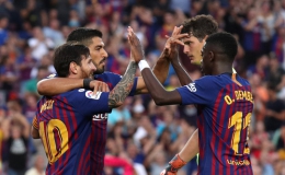 Messi, Suarez tranh đá phạt đền, Barcelona xé nát lưới Huesca