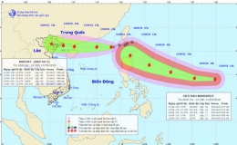 Áp thấp nhiệt đới mạnh lên thành bão số 5, giật cấp 10 trên biển Đông