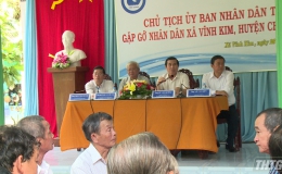 Chủ tịch UBND tỉnh Tiền Giang gặp gỡ người dân xã Vĩnh Kim
