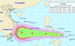Áp thấp nhiệt đới mạnh thành bão giật cấp 12, tăng tốc vào Nam Trung bộ