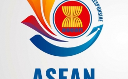 Logo Năm ASEAN 2020 có hình hoa sen cách điệu