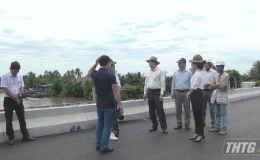 Chủ tịch UBND tỉnh Tiền Giang kiểm tra tiến độ thi công Cầu Vàm Trà Lọt và Cầu Bình Xuân