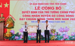 Gò Công Đông – Huyện đầu tiên của tỉnh Tiền Giang đạt chuẩn nông thôn mới