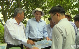 Chủ tịch UBND tỉnh khảo sát vị trí xây cầu qua cù lao Tân Phong