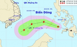 Áp thấp nhiệt đới vào Biển Đông, mạnh lên thành bão giật cấp 10-11