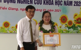 Trường Đại học Tiền Giang tuyên dương sinh viên đạt thành tích cao trong nghiên cứu khoa học