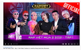 Rap Việt – mùa 2 lập thành tích khủng, dẫn đầu top thịnh hành Youtube Việt Nam