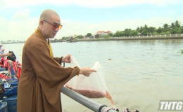 Ban Trị sự Giáo hội Phật giáo tỉnh Tiền Giang phóng sinh hơn 3 tấn cá xuống sông Tiền