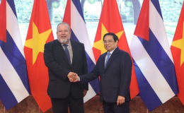 Thủ tướng Phạm Minh Chính chủ trì lễ đón chính thức Thủ tướng Cuba