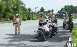 Huyện Tân Phước qua 3 tháng cao điểm xử lý vi phạm trật tự giao thông