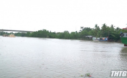 Độ mặn tại các sông khu vực tỉnh Tiền Giang đang giảm theo triều cường