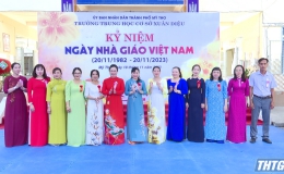 Trưởng Ban Tuyên giáo Tỉnh ủy dự họp mặt ngày nhà giáo Việt Nam tại trường THCS Xuân Diệu