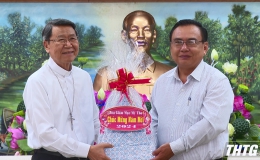 Tòa Giám mục Mỹ Tho chúc Tết Tỉnh ủy và UBND tỉnh Tiền Giang