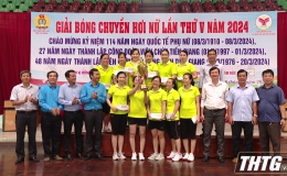 Cục thuế Tiền Giang đoạt chức vô địch giải bóng chuyền hơi nữ Công đoàn viên chức tỉnh Tiền Giang năm 2024